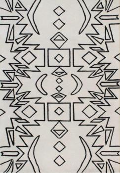 Simple Black-White Motif Area Rug Manufacturers in East Siang